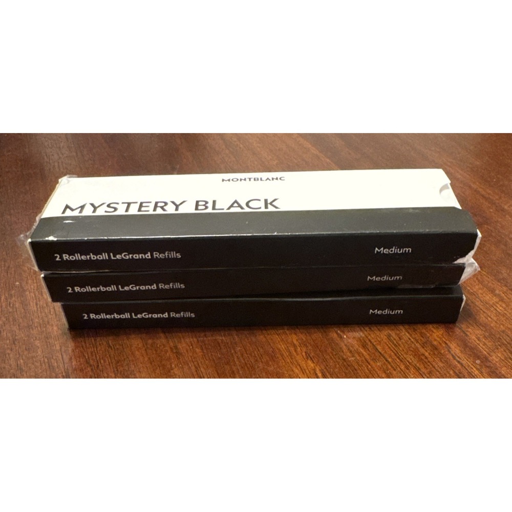 Montblanc Mystery Black Rollerball LeGrand Refills Medium 3 Packs‎ ( 6 Refills)
